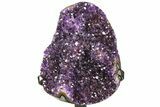 Amethyst Geode Section With Metal Stand - Uruguay #153326-1